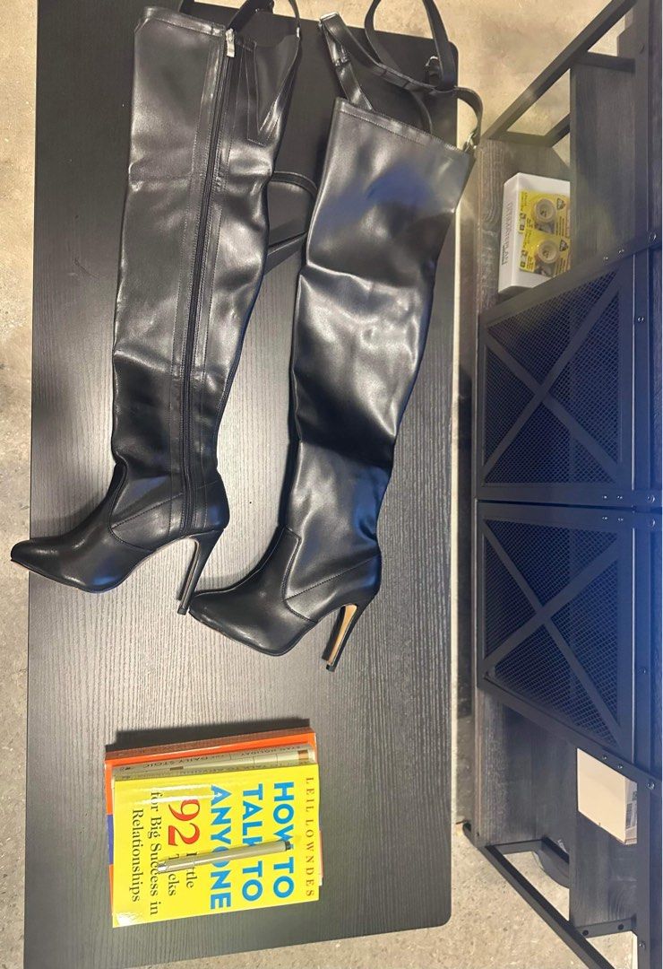 Thigh high online garter boots
