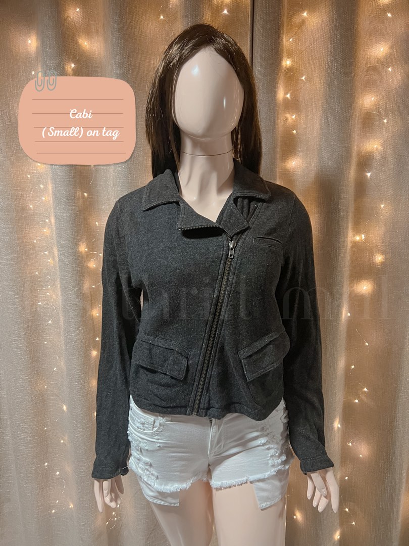 Cabi Dark Gray Zipper Collar Jacket Preloved Women s Fashion