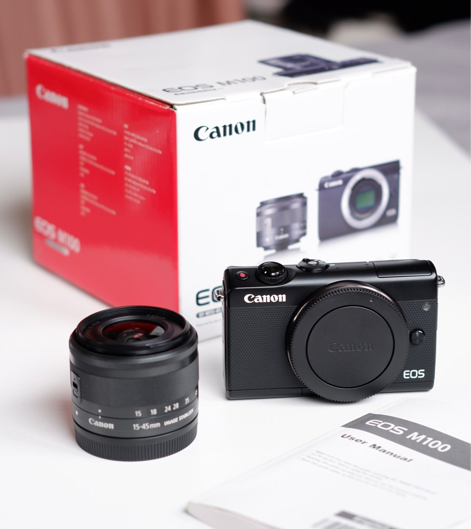 Canon M100 mirrorless 24mp wifi bluetooth, Photography, Cameras on