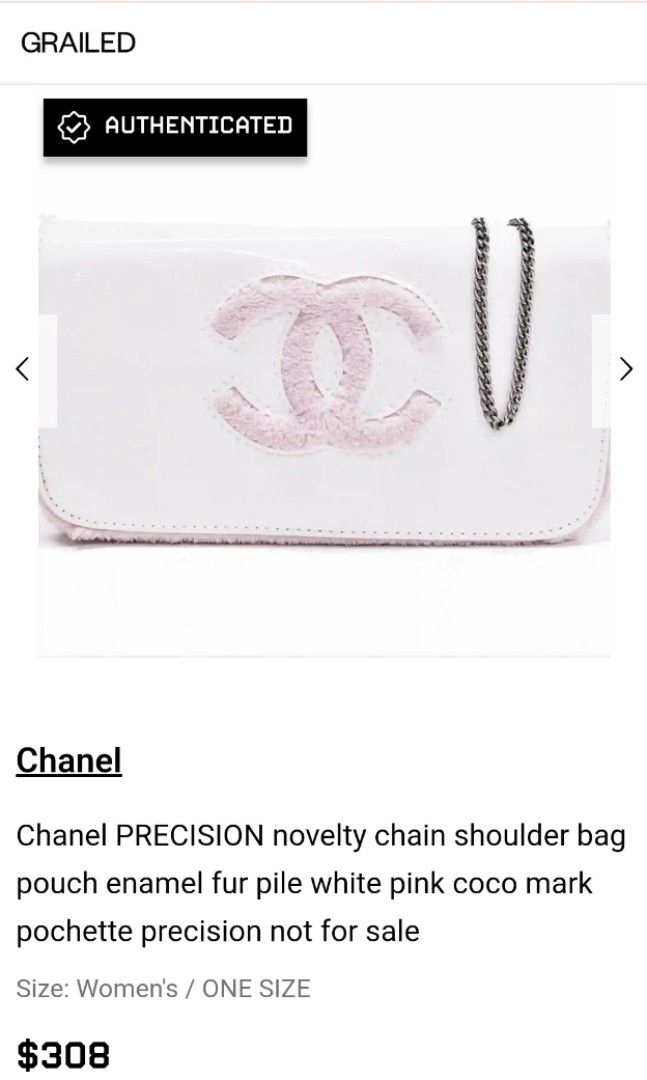 CHANEL Precision Novelty Coco Mark Pile Shoulder Bag Pink Used