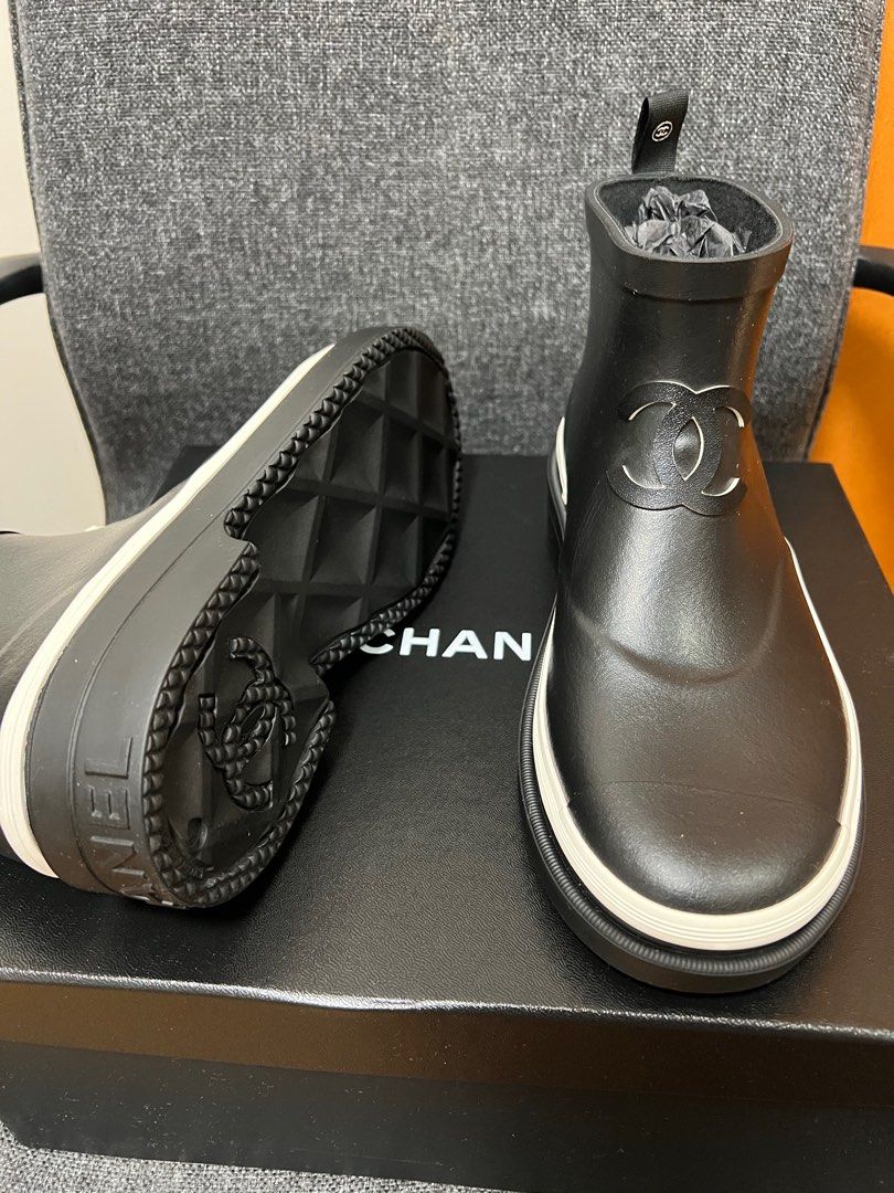 Chanel short rain boots hot sale
