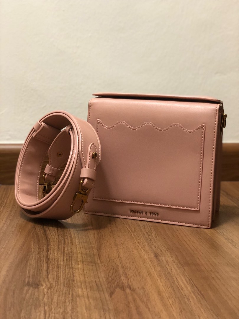 Charles Keith Window Crossbody Bag Pink