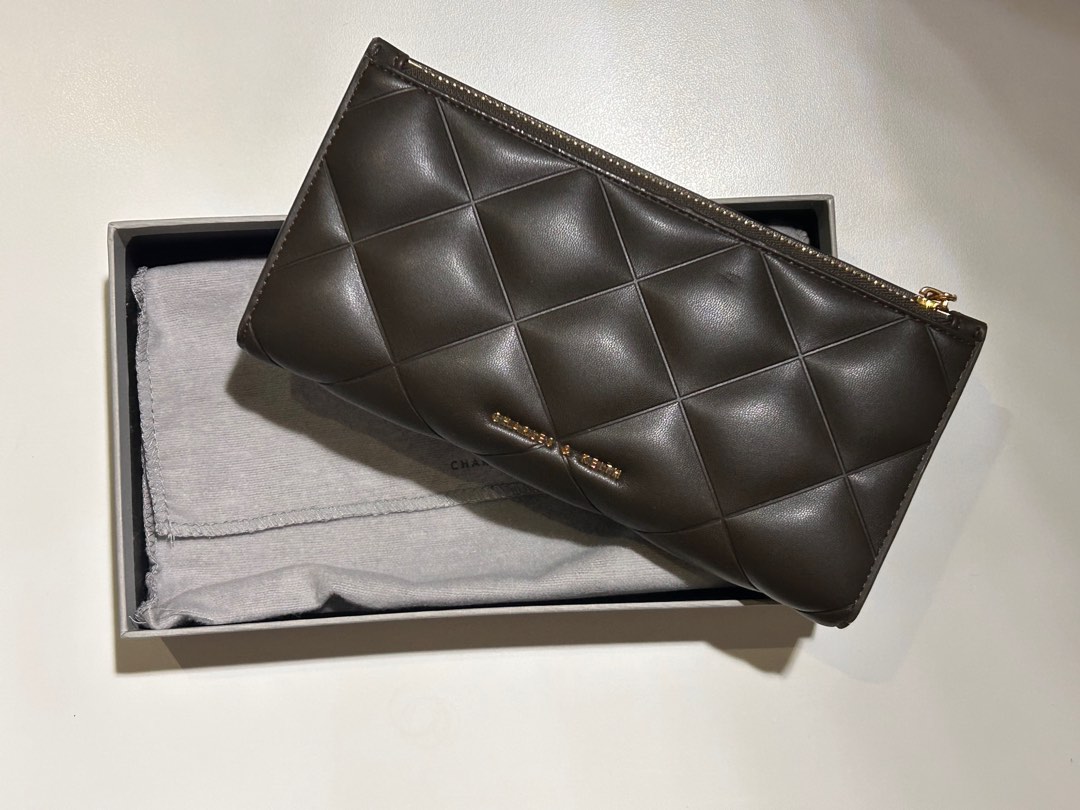 Black Danika Quilted Long Wallet - CHARLES & KEITH IN