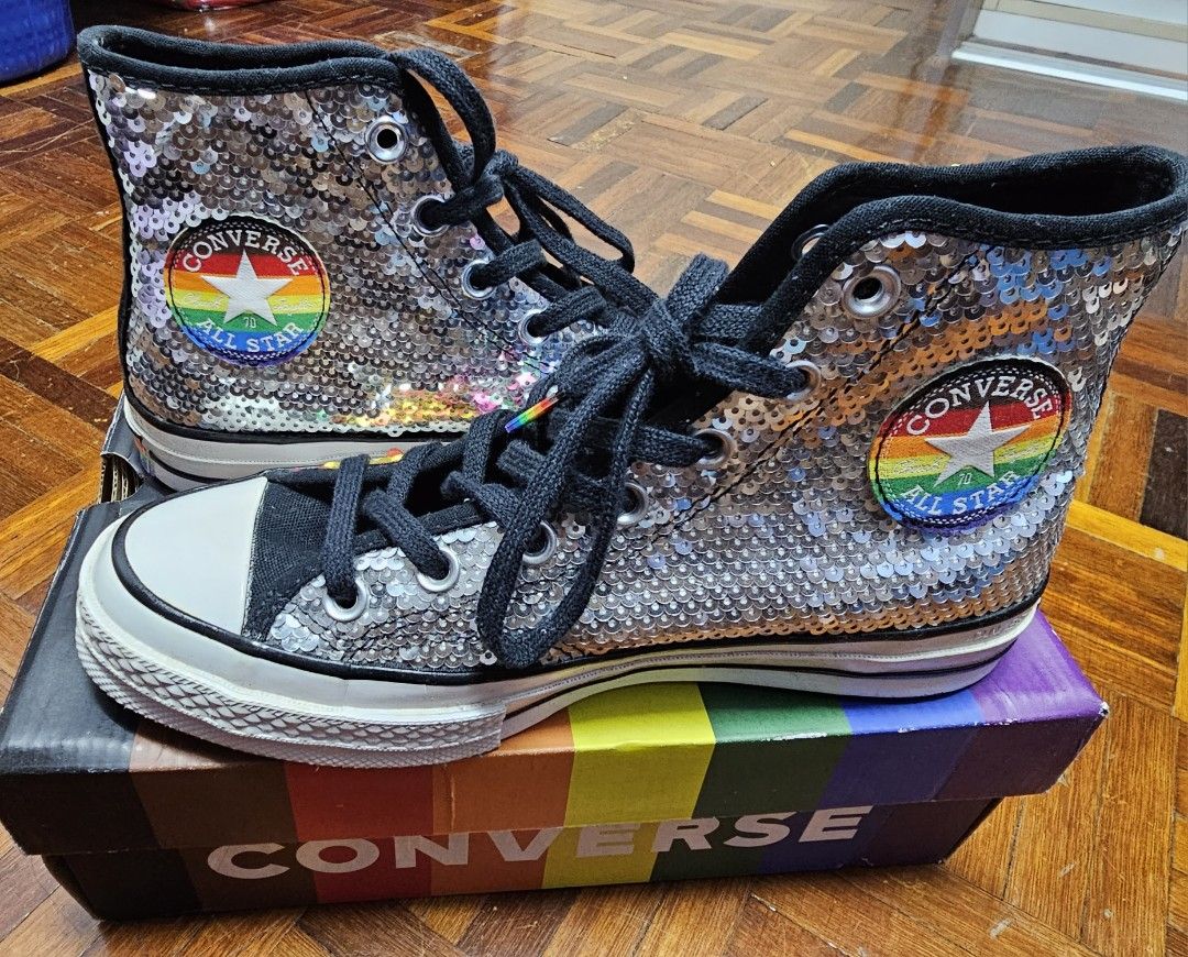 Converse sequin all star top trainers