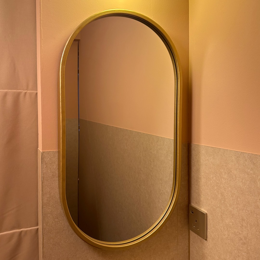 Copper Frame Mirror Stadium Full Oval Round Shaped Furniture