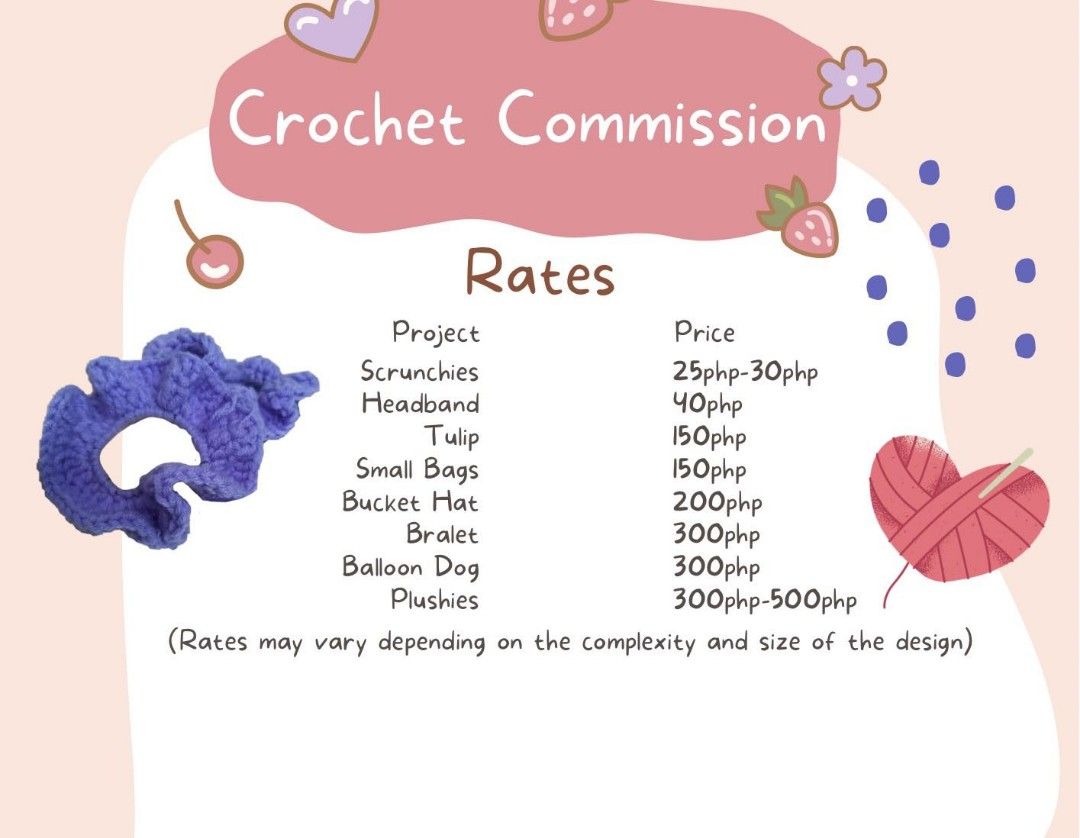 Crochet commission (Category: Handmade Craft) located in Quezon City. Submitted by the_thrift_untold.ph (Listing ID 1253026203, Image 2). Description: dm if intrested.