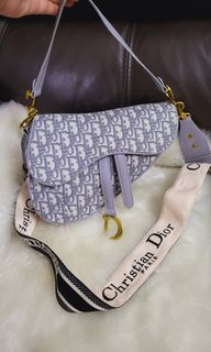 CHRISTIAN DIOR SADDLE POUCH Blue Dior Oblique Jacquard, Luxury, Bags &  Wallets on Carousell