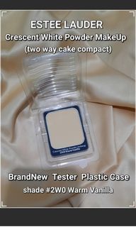 ESTEE LAUDER Crescent White Powder Foundation MakeUp (two way cake compact) BrandNew  Tester  Plastic Case