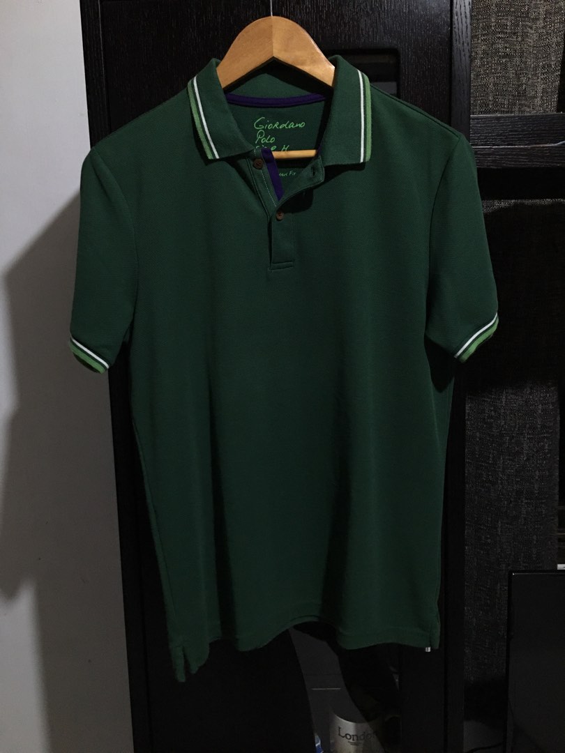 Giordano Polo Shirt Tapered Fit Green on Carousell