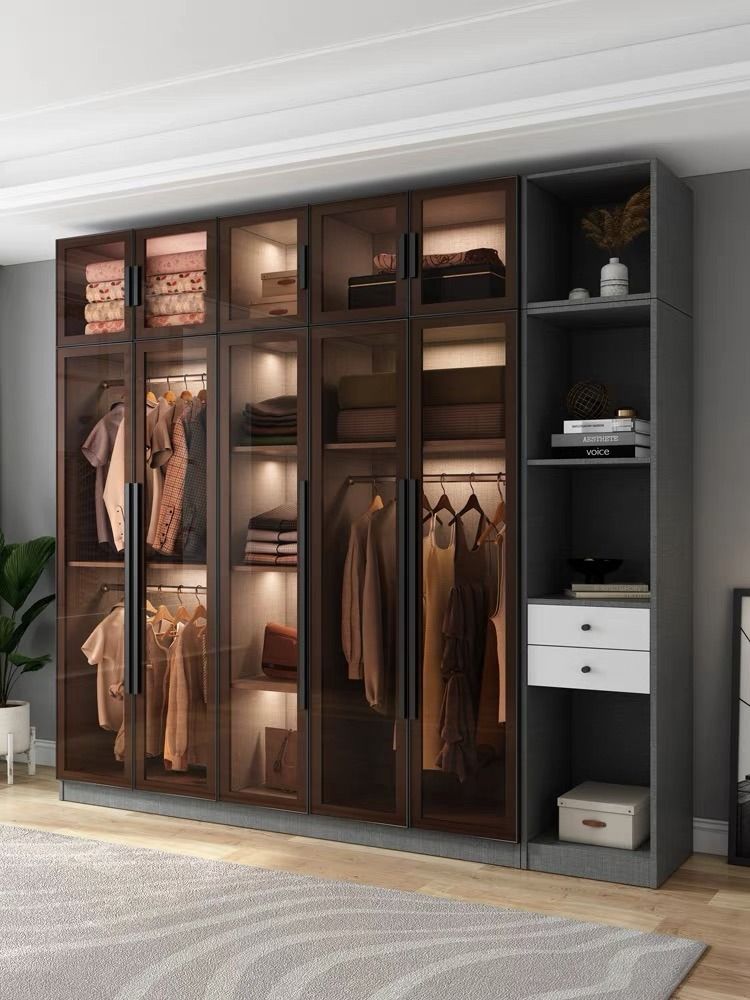 Glass Wardrobe Cabinet Modern MIYA, Furniture & Home Living, Furniture ...