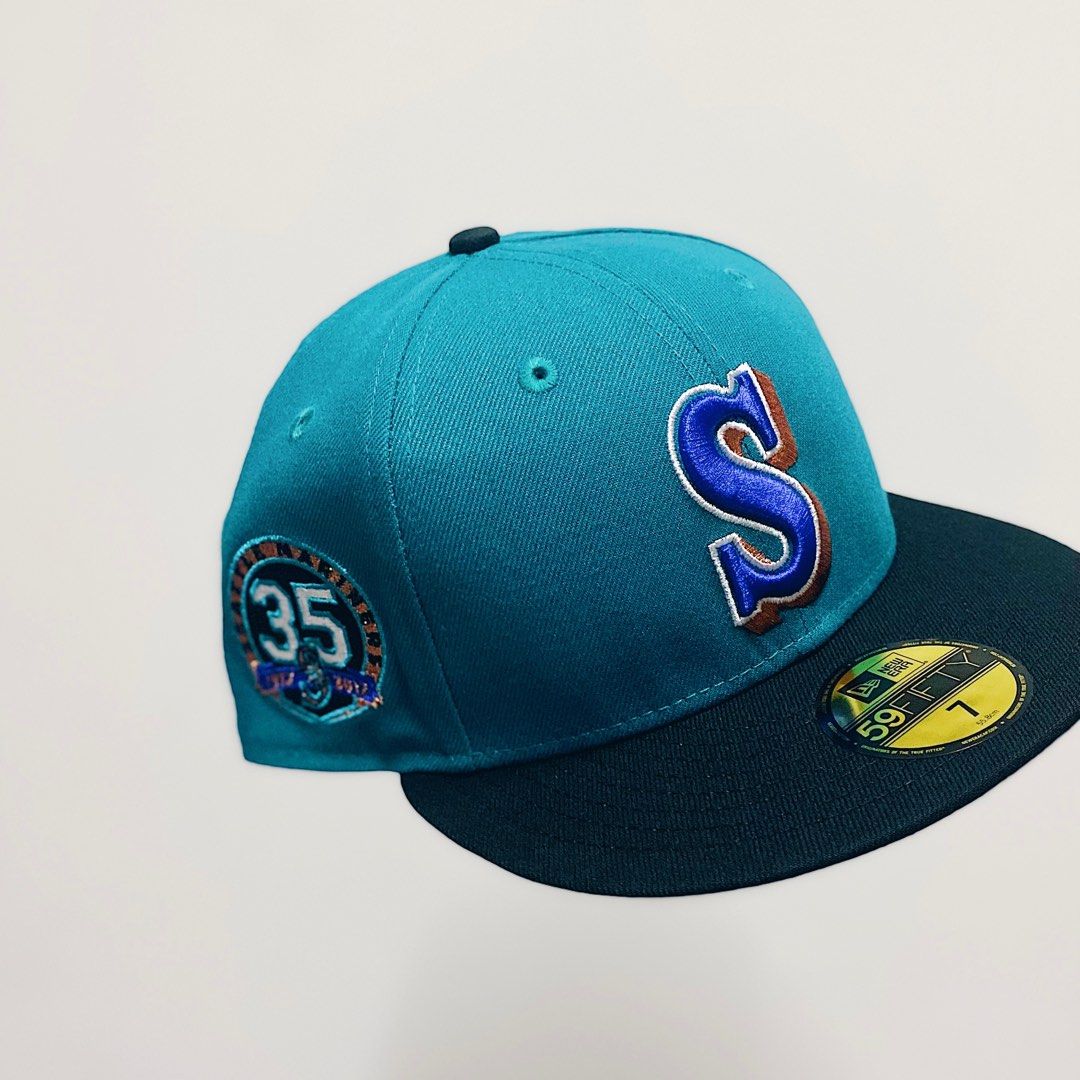 New Era 9FORTY A-Frame Seattle Mariners Snapback Hat - Light Blue