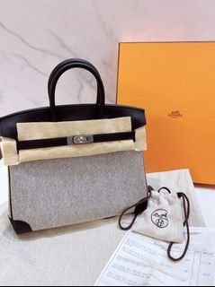 Hermes Quadrille Birkin 25 Sanguine Swift and Toile Palladium Hardware in  2023