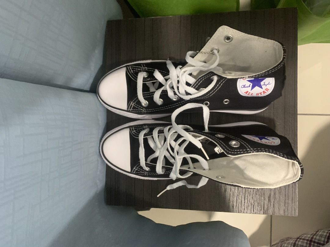 Converse black and white high cut outlet