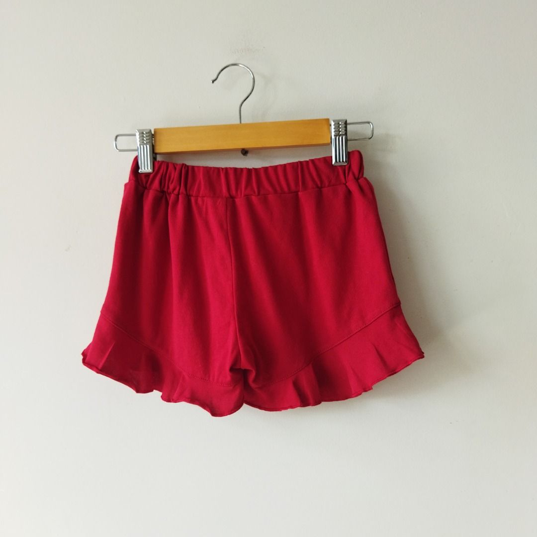 Hush Puppies Kids Red Ruffle Hem Shorts