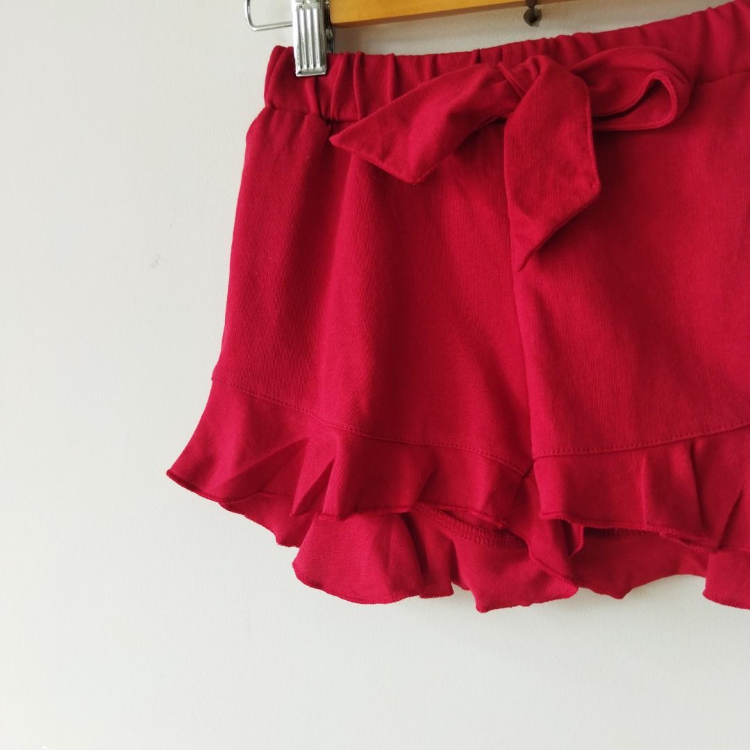 Hush Puppies Kids Red Ruffle Hem Shorts