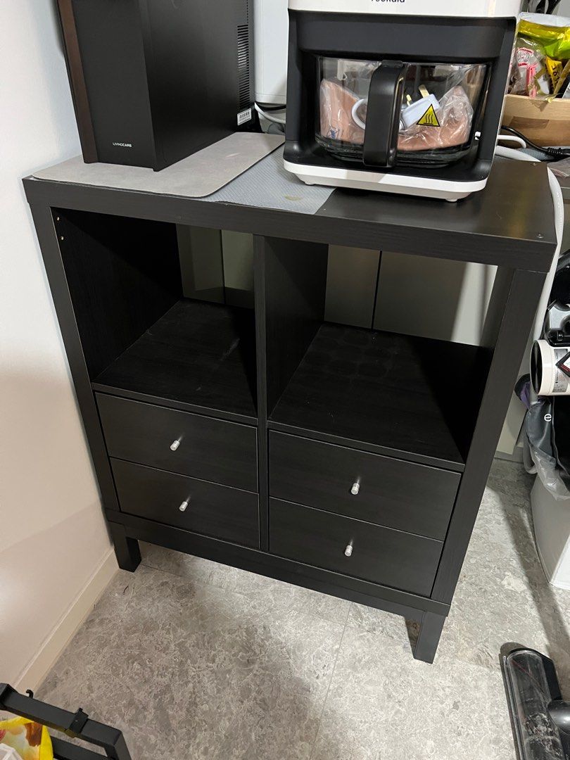 Ikea Kallax 77x77cm With Underframe And 2 Drawer Inserts Furniture