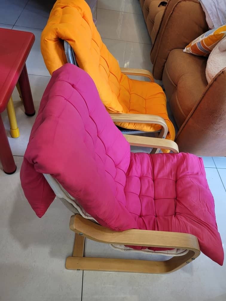 Ikea kid poang chair 2 units with cover, Babies & Kids, Baby Nursery & Kids Furniture, Kids