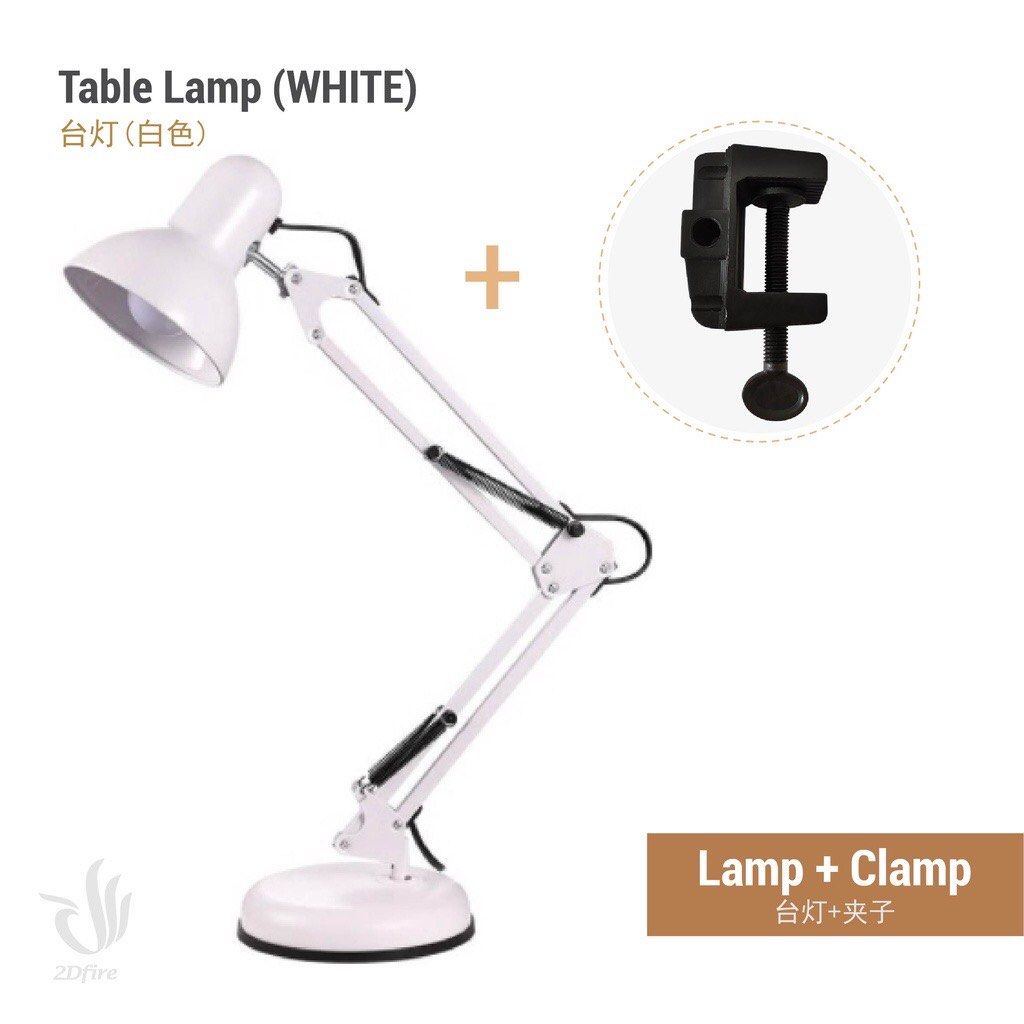 IKEA Style LED Table Lamp Metal Wire Reading Lamp Desk Lamp Long Arm