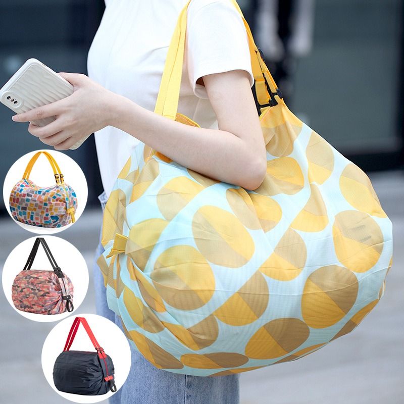Foldable Shopping Bag Tote Bag Large Capacity Storage Bags Travel Handbags  Fashion Print Reusable Grocery pouch Multifunctional Organizer