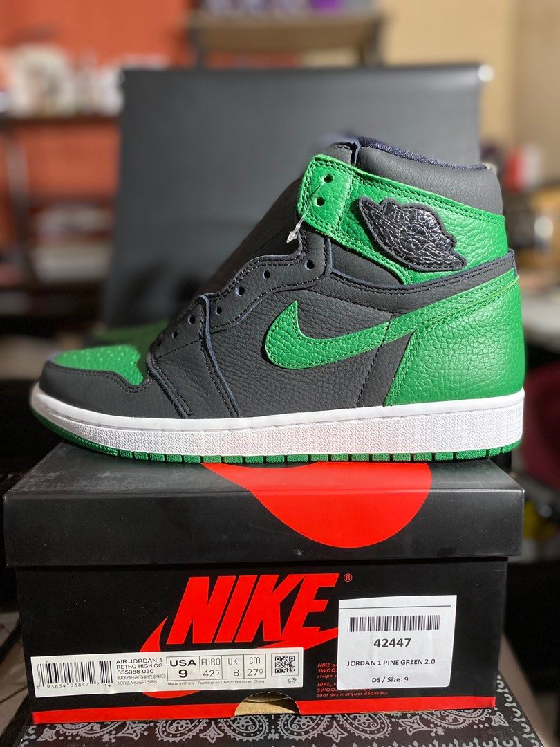 Jordan 1 pine hot sale green size 9