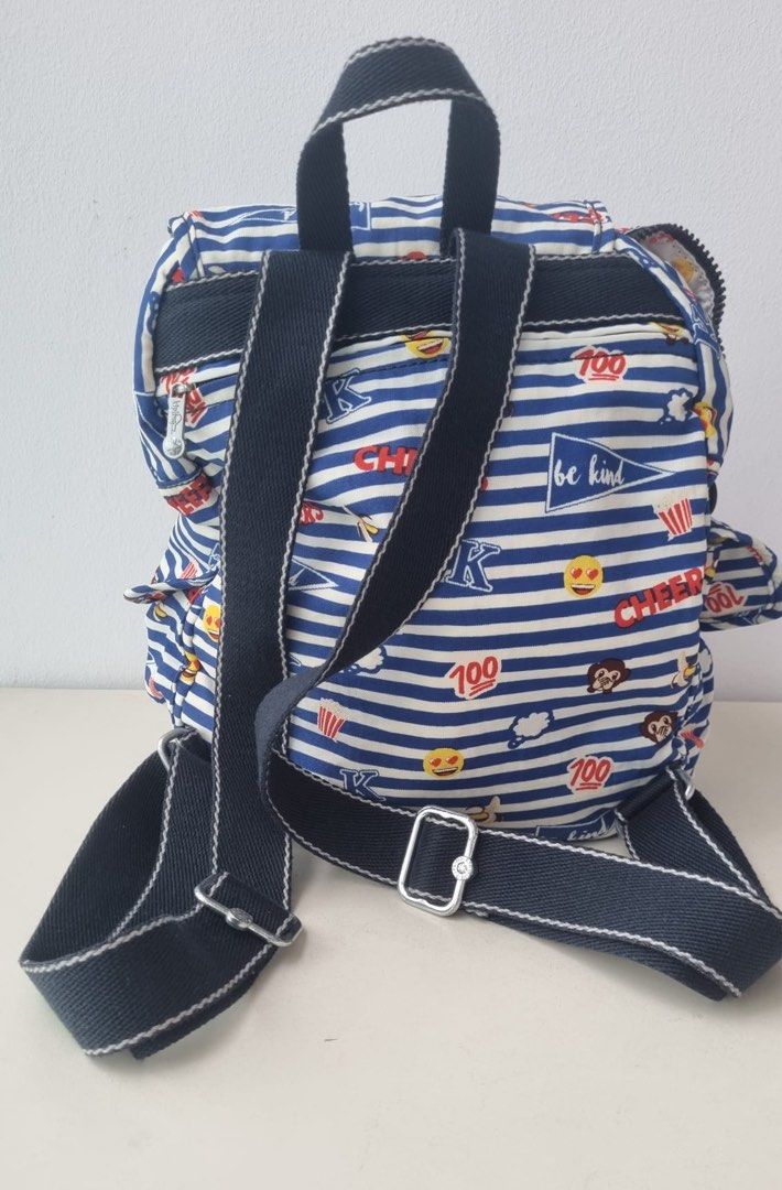 Kipling striped hotsell backpack