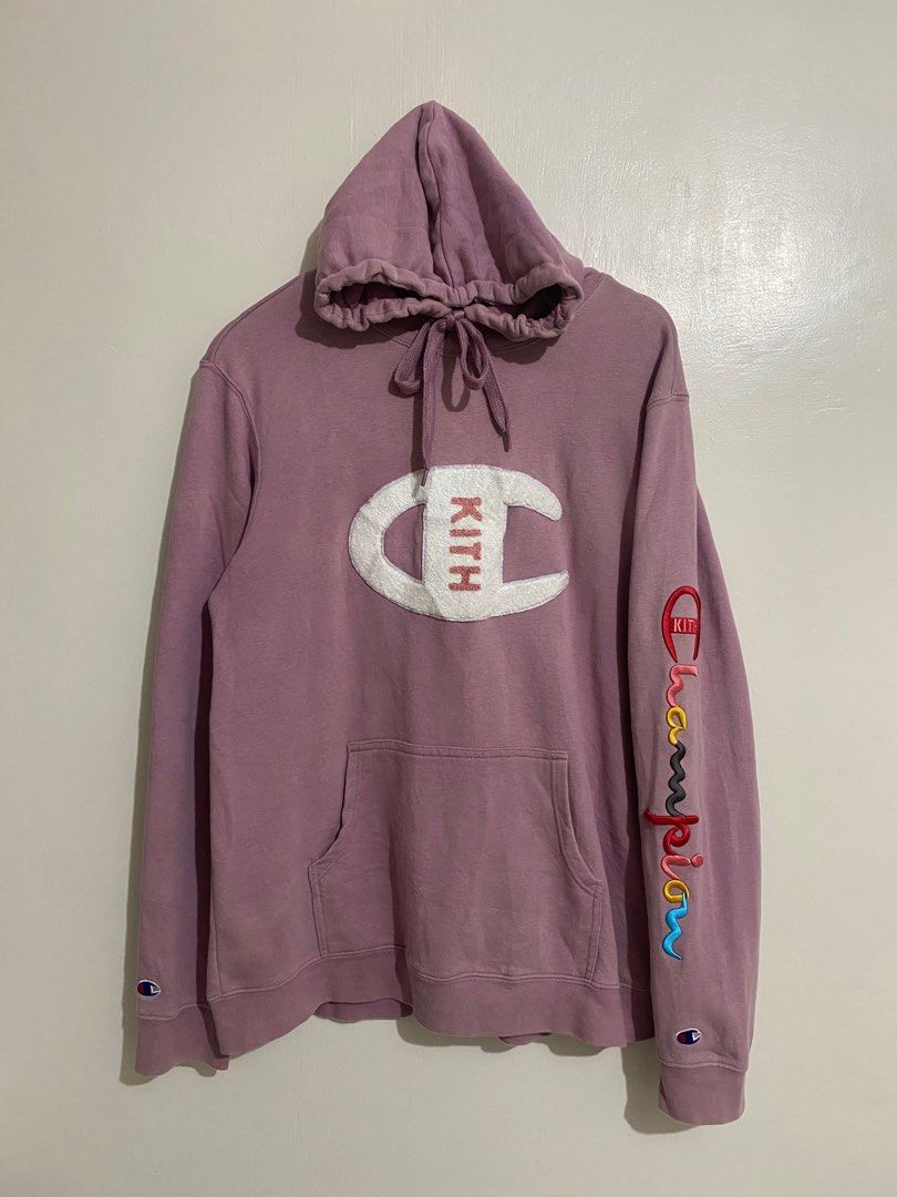 Kith champion hoodie pink hotsell