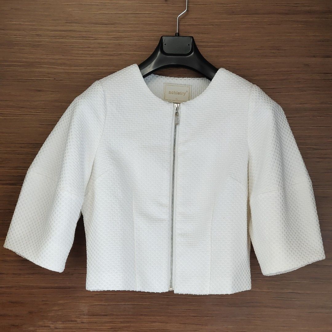 Ladies White Crop Coat Women s Fashion Coats Jackets and Outerwear on Carousell