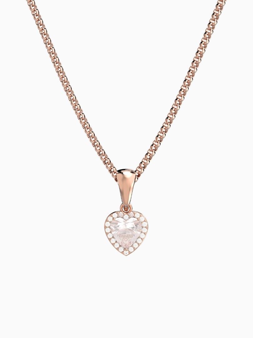 Leanne PENDANT Rose Quartz Rose Gold Plated with silver