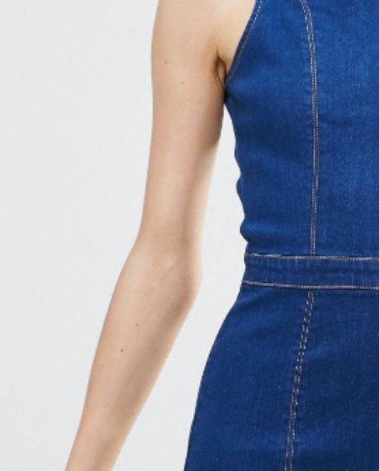 white christmas dresses Denim Strap Maxi Dress – Lost & Found main image 0