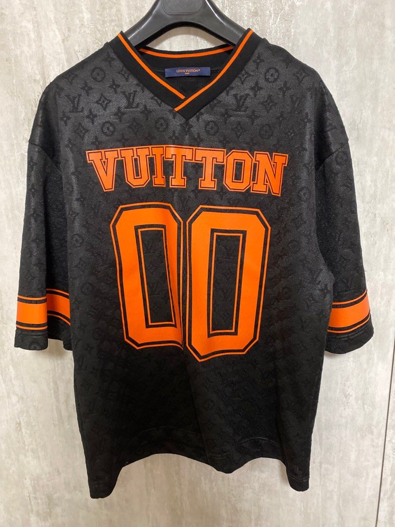 Louis Vuitton, Shirts, Louis Vuitton Orange Football Jersey Monogram Shirt