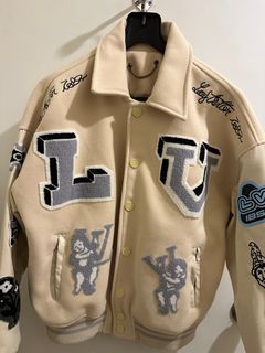 Louis Vuitton Multi-Patches Mixed Leather Varsity Blouson Milky White