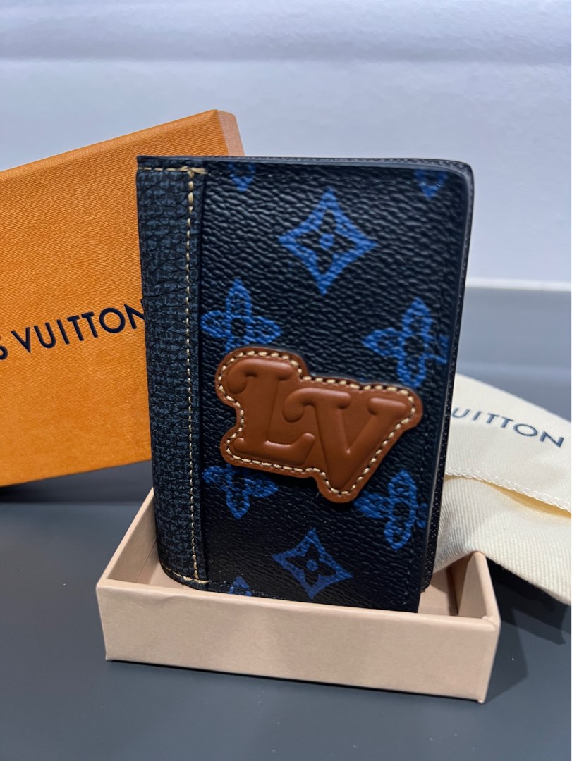 Louis Vuitton Monogram Eclipse Pocket Organizer M61696 Card ID Holder Black  JPN