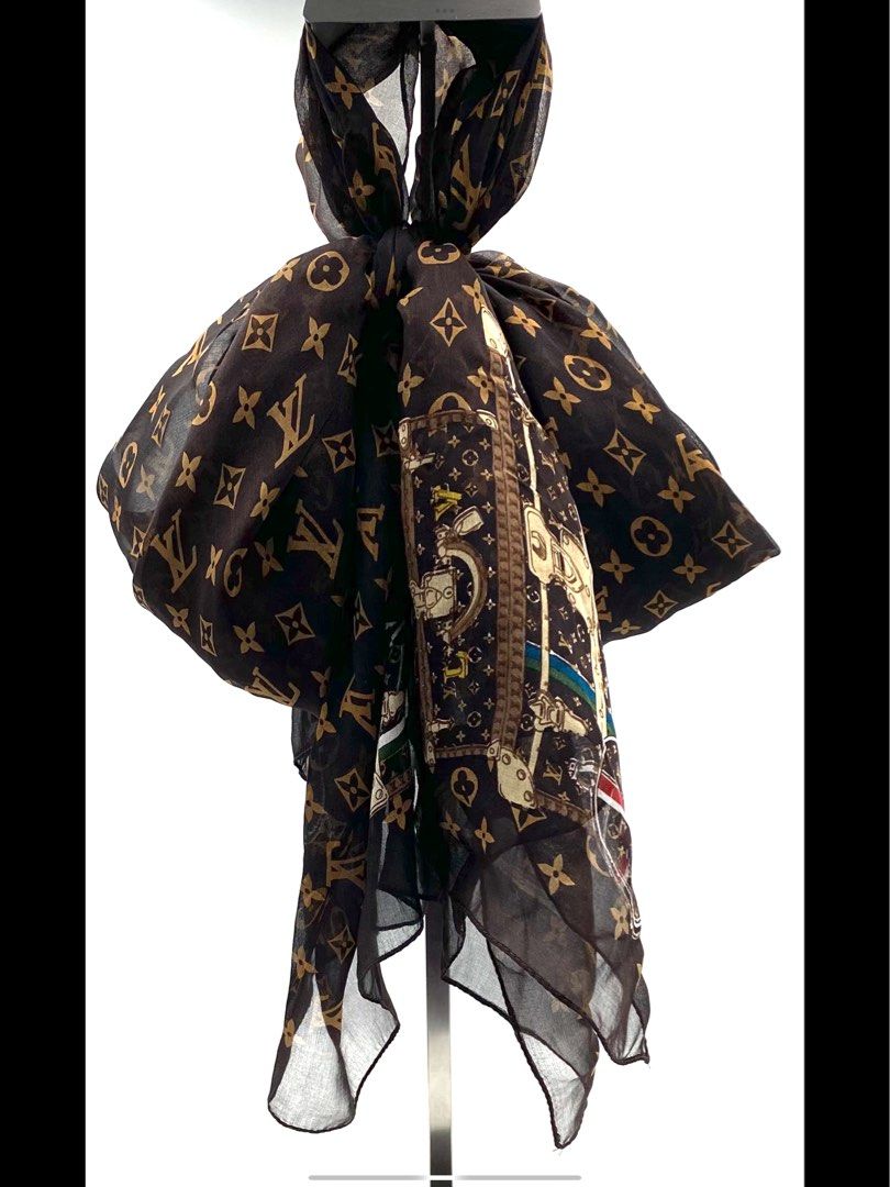 Louis Vuitton Black Silk Scarf