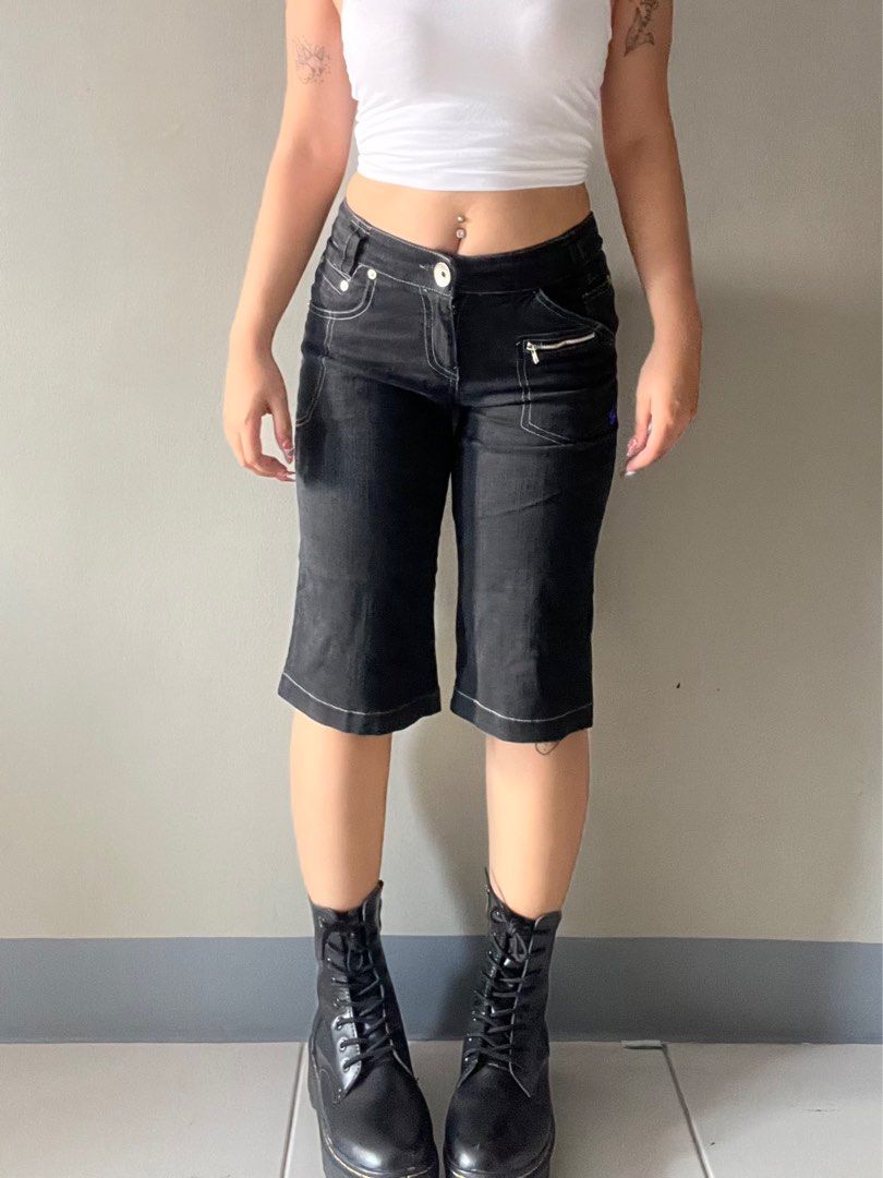 FOLDED WAIST JORTS / BLK