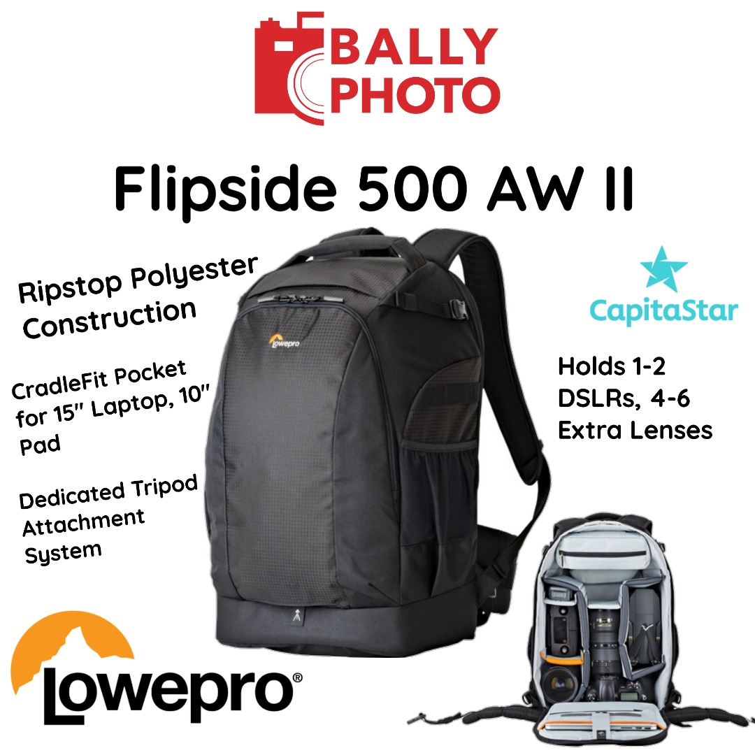 Lowepro Flipside 500 AW II Camera Backpack Bag Photography Photography Accessories Camera Bags Carriers on Carousell