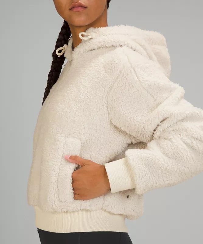 Lululemon textured fleece 1/2 zip 毛毛半拉鍊hoodie, 女裝, 運動服裝