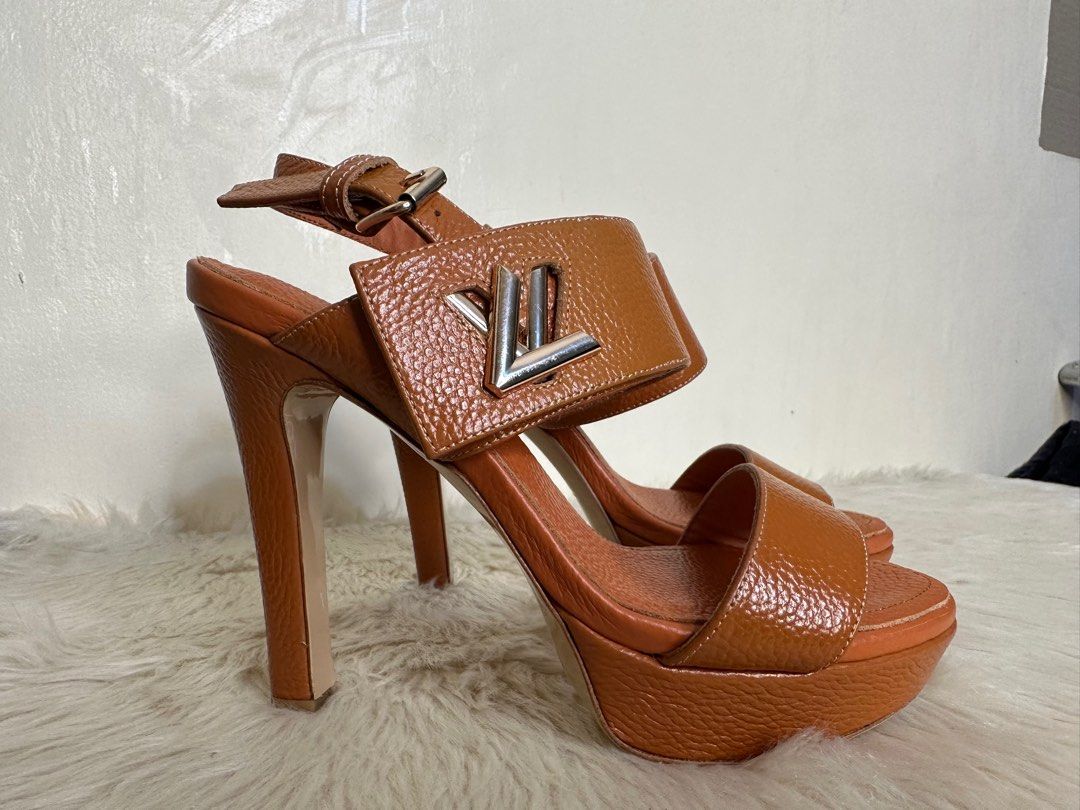 LOUIS VUITTON Wedge Sandals EU 37 Brown New From Japan