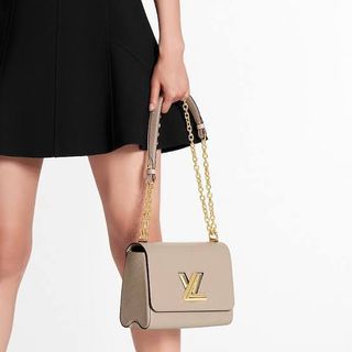 Louis Vuitton Noir Monogram Twist Studded V MM Bag – The Closet