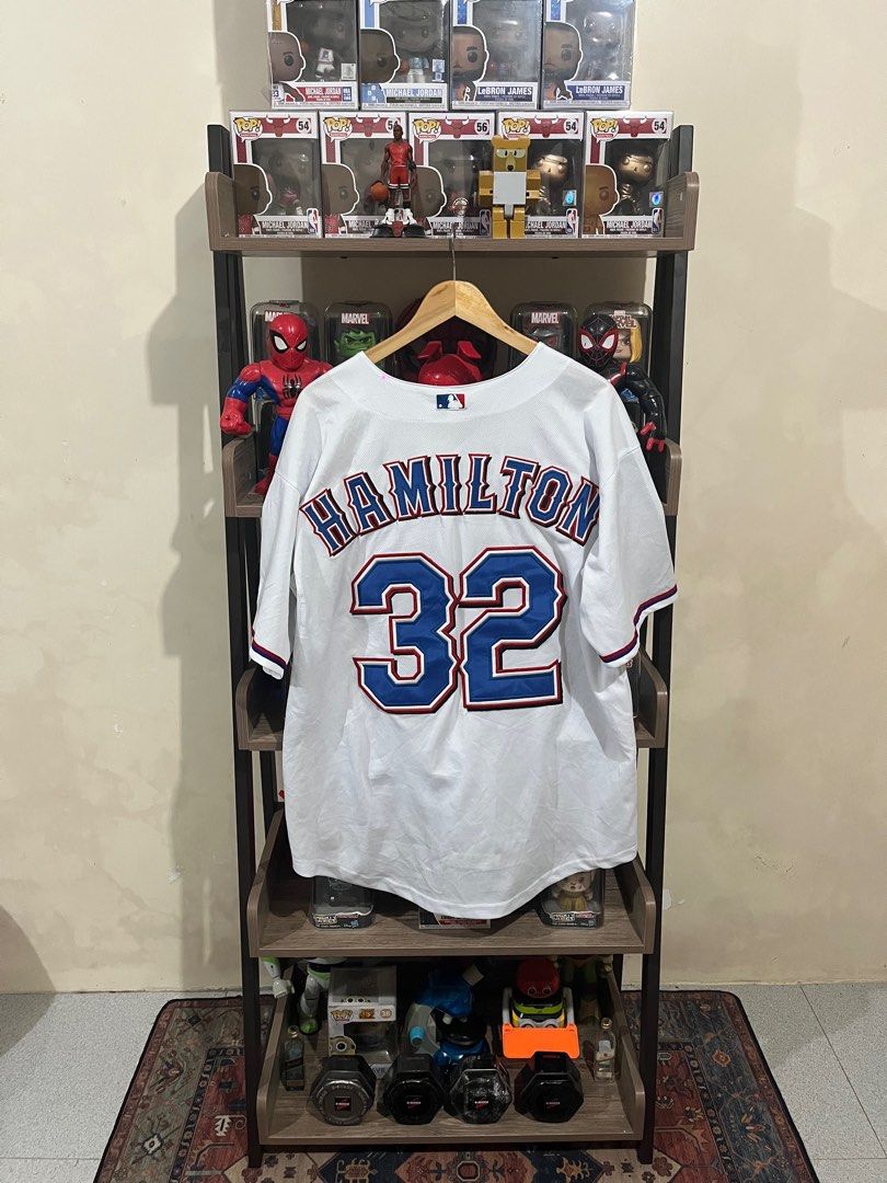 Majestic Texas Rangers #32 Josh Hamilton Baseball Jersey/ White