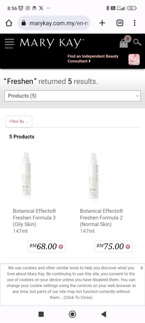 Mary kay botanical effect freshen Beauty Personal Care Face