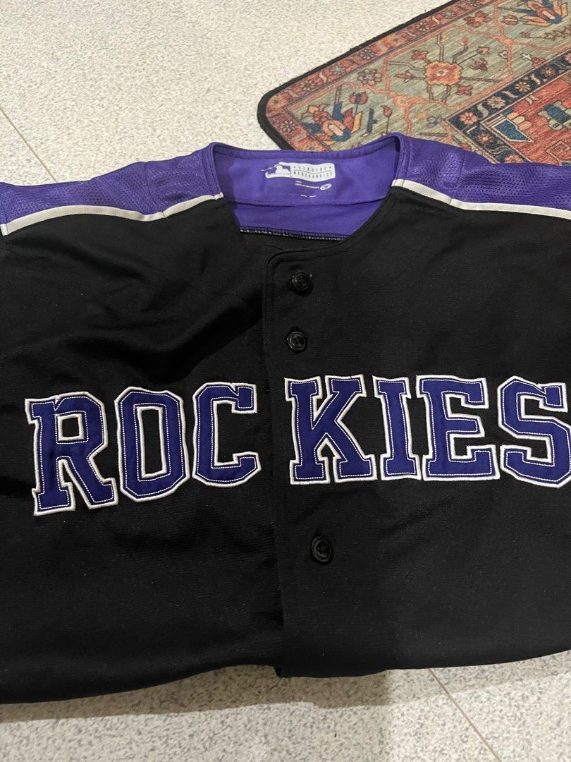 Colorado Rockies Jersey Dynasty gray purple black Mens L mlb vintage