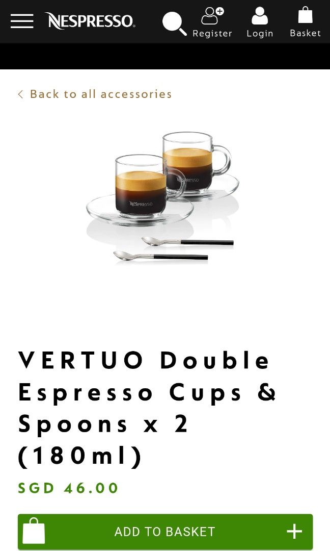 VERTUO Double Espresso Set, Accessories