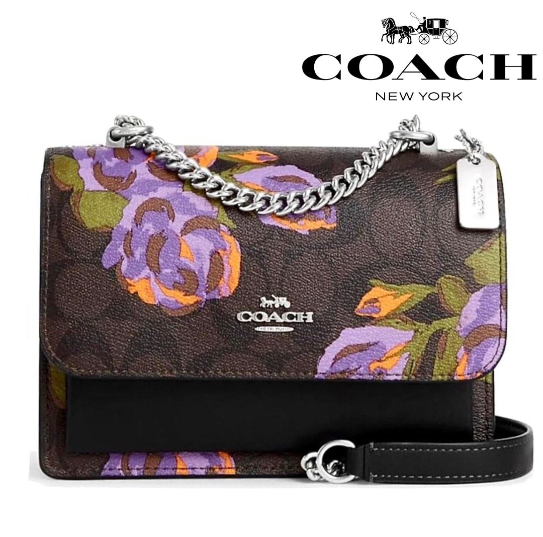 Coach rose print crossbody clearance