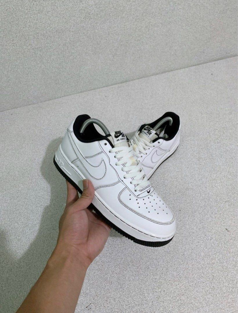 air force 1 white with black stitching