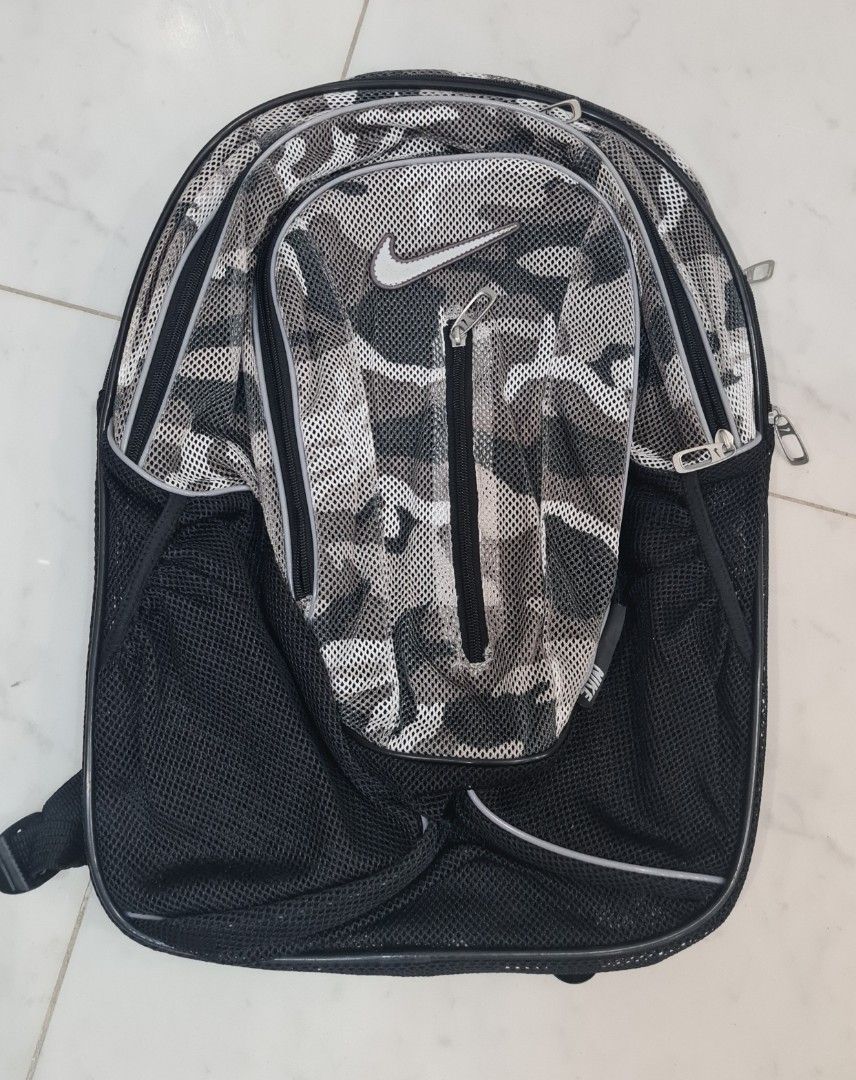 Grey nike hot sale mesh backpack