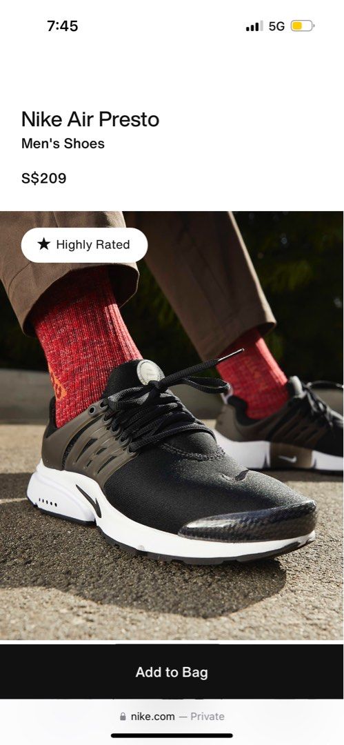 Nike presto running shoes Men s Fashion Footwear Sneakers on