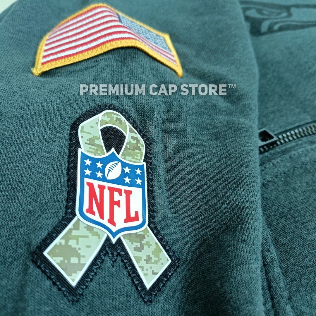 NIKE NFL SEATTLE SEAHAWKS SALUTE TO SERVICE FUNNEL NECK FLEECE