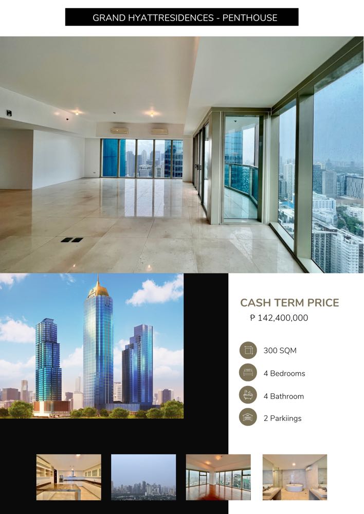 Penthouse in Grand Hyatt Residences Tower 1; For Sale Cash Basis ... - Luxury Green Building Penthouse Condominium Cash Flow