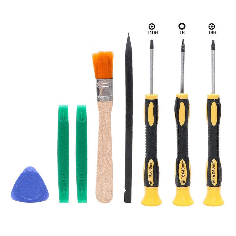 Playstation and xbox Repair/open tools (Category: PlayStation) located in Quezon City. Submitted by johannesell (Listing ID 1253049752, Image 1). Description: Selling my extra set as i accidentally ordered 2. Set includes: 1 x T8 Screwdriver 1 x T6 Screwdriver 1 x T10 Screwdriver 1 x Triangle Prying Tool 2 x Double-ended Prying Tool 1 x Cleaning Brush 1 x Black Pry .
