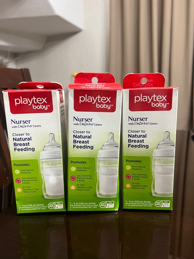 Playtex Nursing Bottle, Nipple and Drop in Liners, Babies & Kids, Nursing &  Feeding, Breastfeeding & Bottle Feeding on Carousell